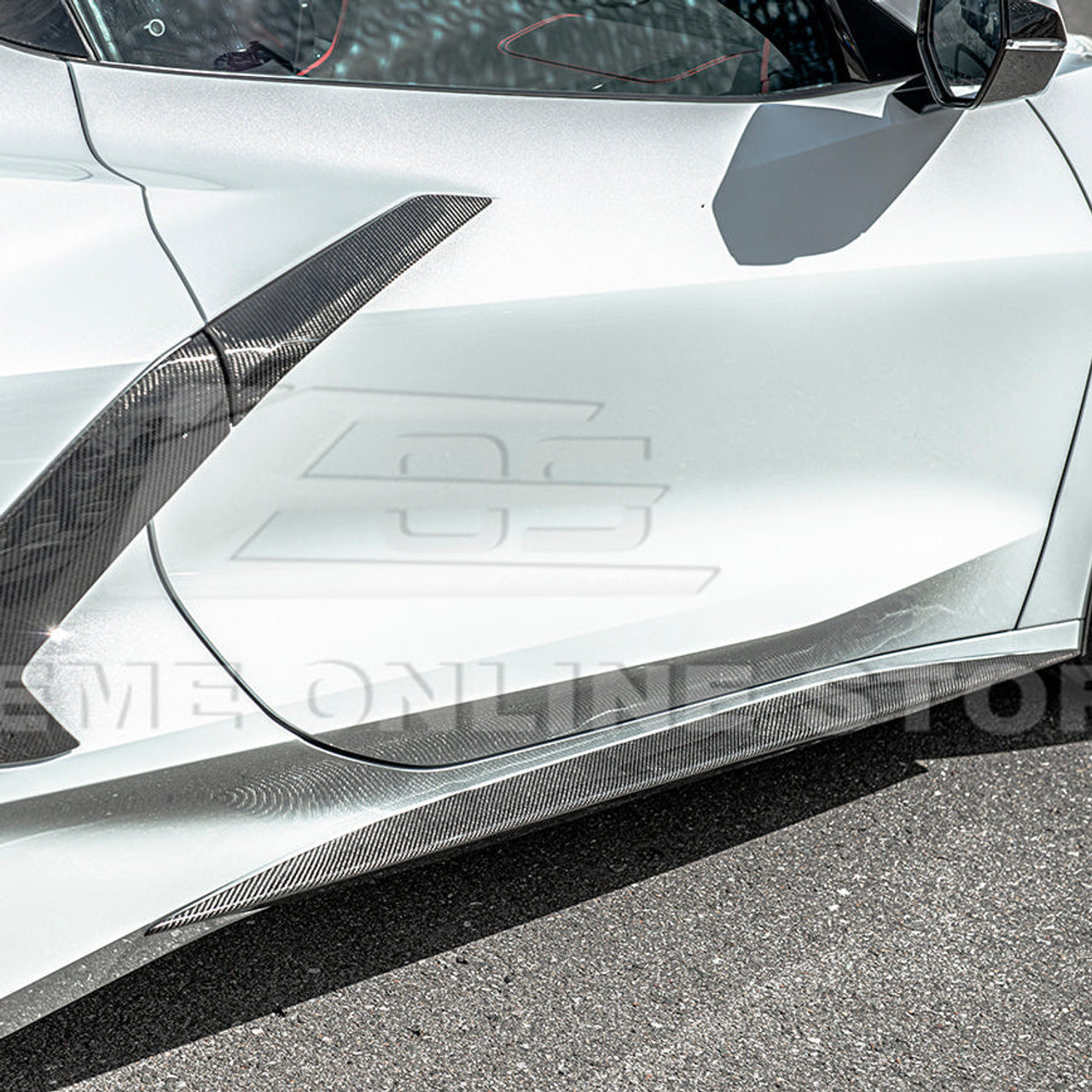 EOS Z51 Style Side Skirts - Carbon Fiber - C8 Corvette (SS-275-BKCF)