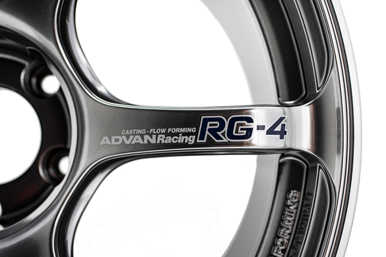 Advan RG-4 17x8.0 / +37 / 5x114.3 - Racing Hyper Black & Ring - YA47G37EHBR