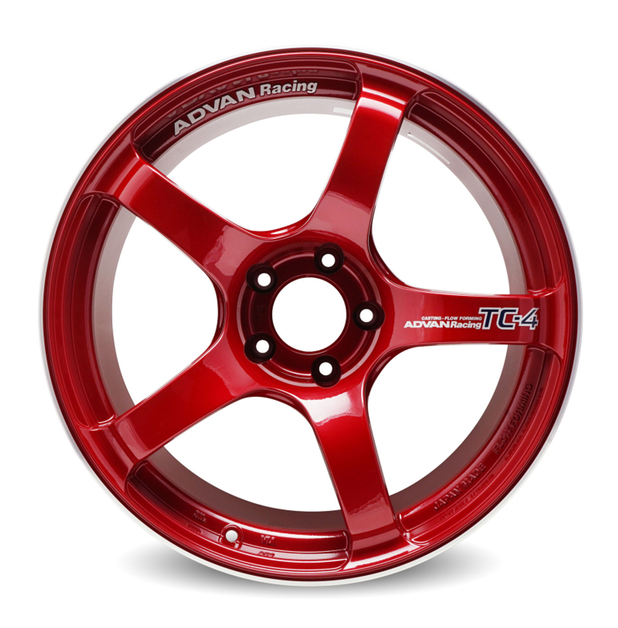 Advan TC4 18x8 +45 5-114.3 Racing Candy Red & Ring Wheel - YAD8G45ECRR