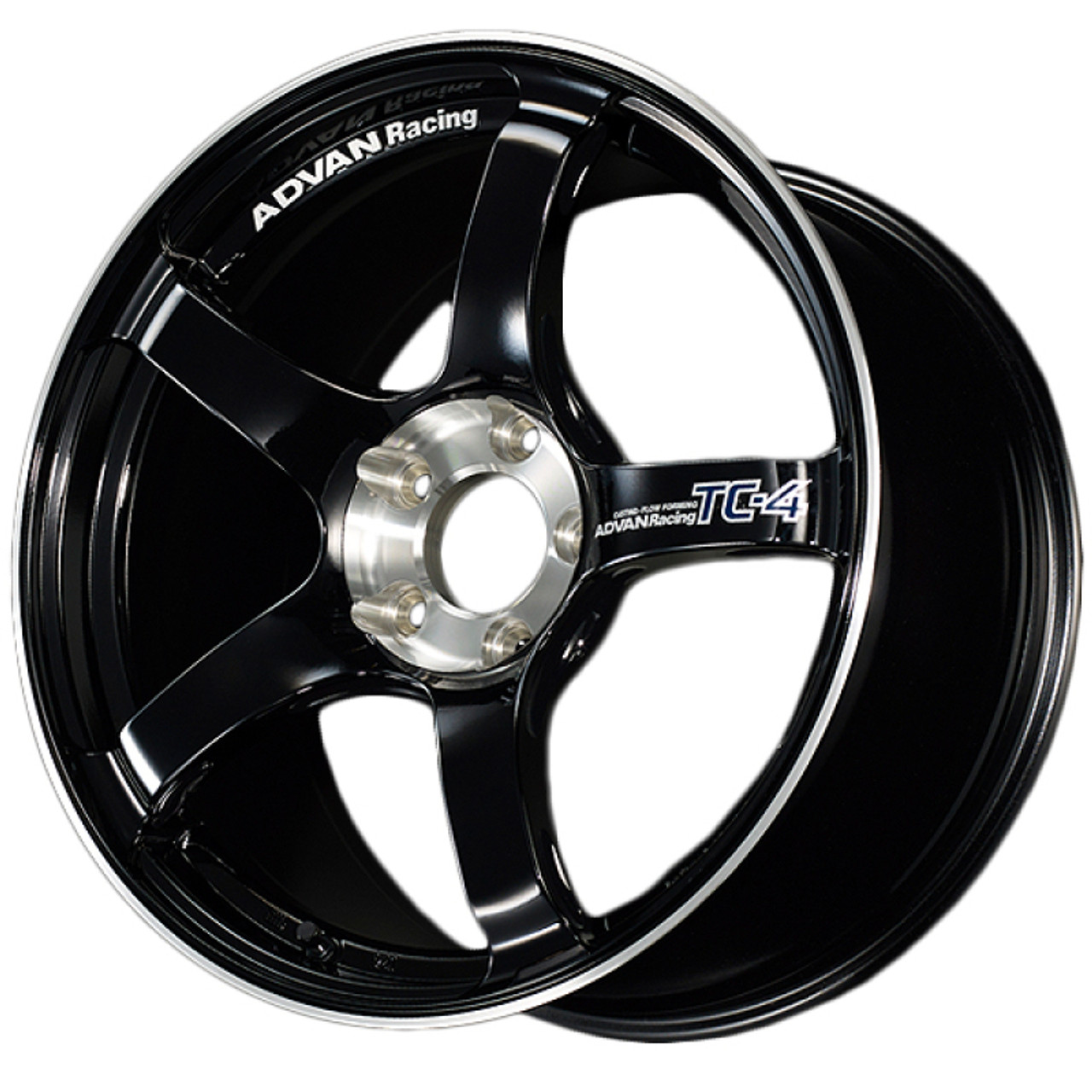 Advan TC4 18x10 +35 5-114.3 Racing Gloss Black and Diamond Cut Wheel - YADS8K35EBF