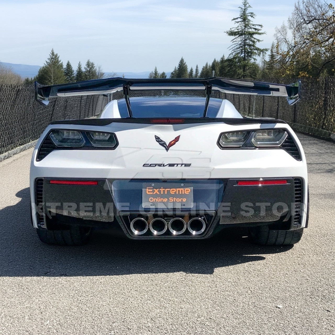 EOS ZR1 ZTK Rear High Wing Spoiler - Carbon Flash - C7