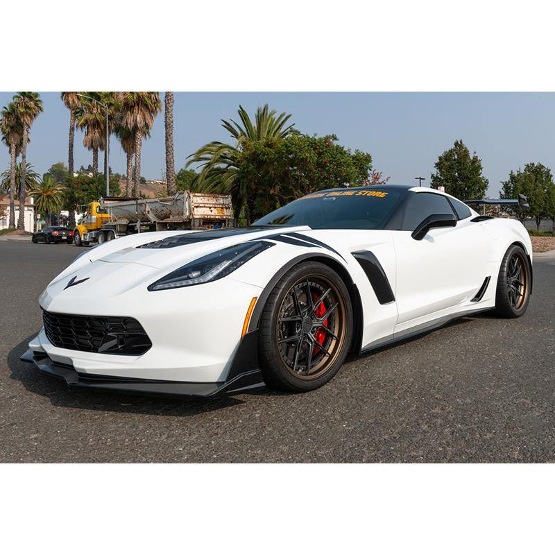 EOS Stage 3.5 Front Splitter & Side Skirts - Carbon Flash - C7 Corvette Stingray / GS / Z06 (C7-COMBO-61)