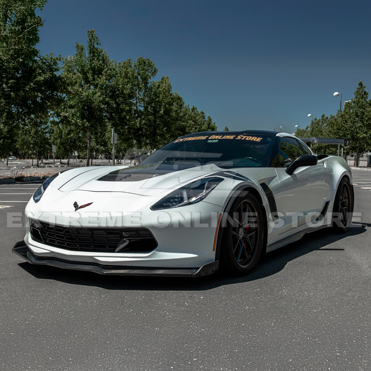 EOS Stage 2.5 ZR1 Front Splitter - Carbon Fiber - C7 Corvette Stingray / GS / Z06 (FLIP-212-BKCF)