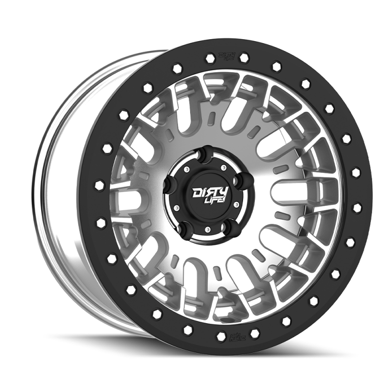 Dirty Life DT-3 17X9 5x127 -12 Offset - Machined Finish w/ Simulated Beadlock - 9317-7973M Photo - Primary