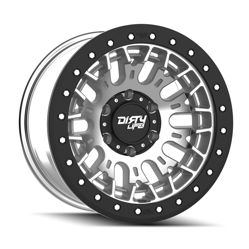 Dirty Life DT-3 17X9 6x139.7 -12 Offset - Machined Finish w/ Simulated Beadlock - 9317-7983M Photo - Primary