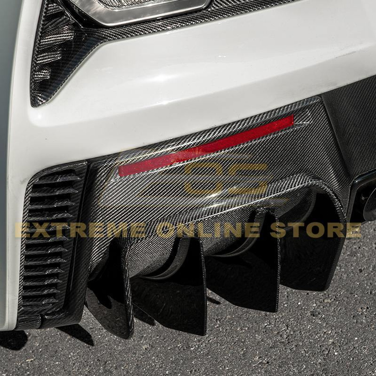 EOS Rear Bumper Diffuser Add-On - Carbon Fiber - C7 Stingray / GS / Z06