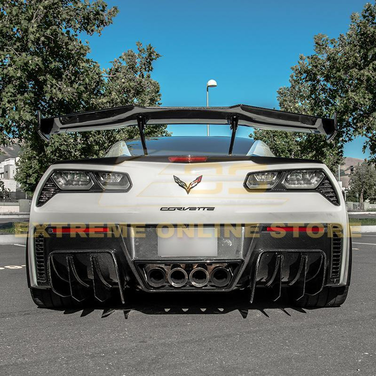 EOS Rear Bumper Diffuser Add-On - Carbon Fiber - C7 Stingray / GS / Z06