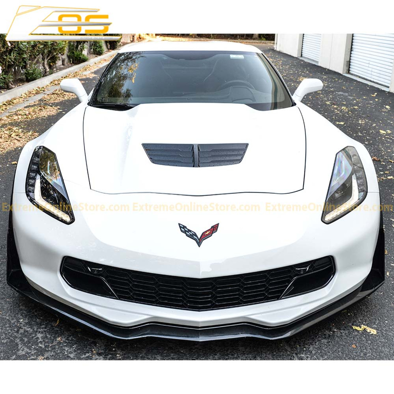 EOS Stage 3 Front Splitter w. Carbon Flash Winglets - Carbon Fiber - C7 Stingray / GS / Z06