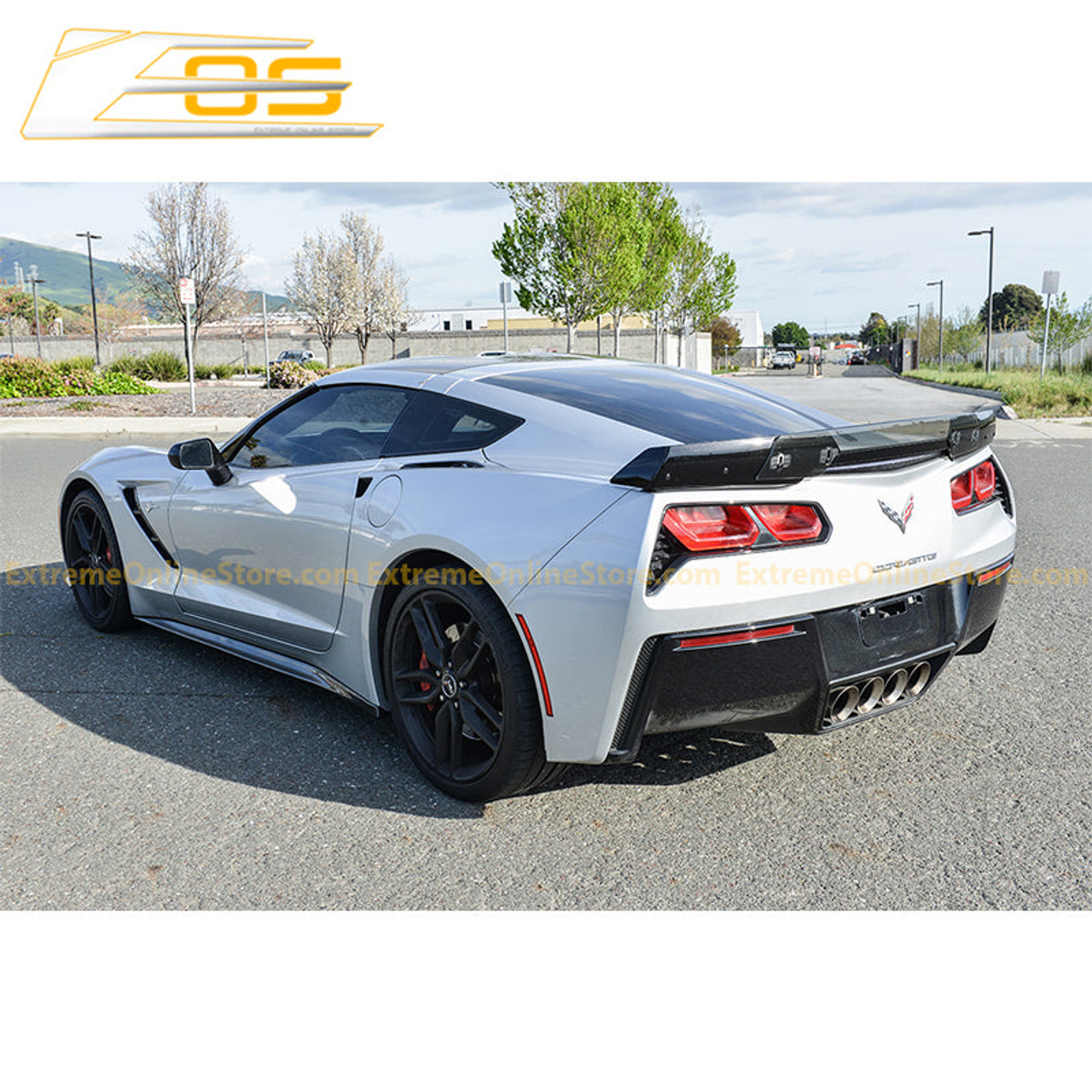 EOS Stage 3 Rear Spoiler w. Wickerbill - Carbon Fiber - C7 Stingray / GS / Z06
