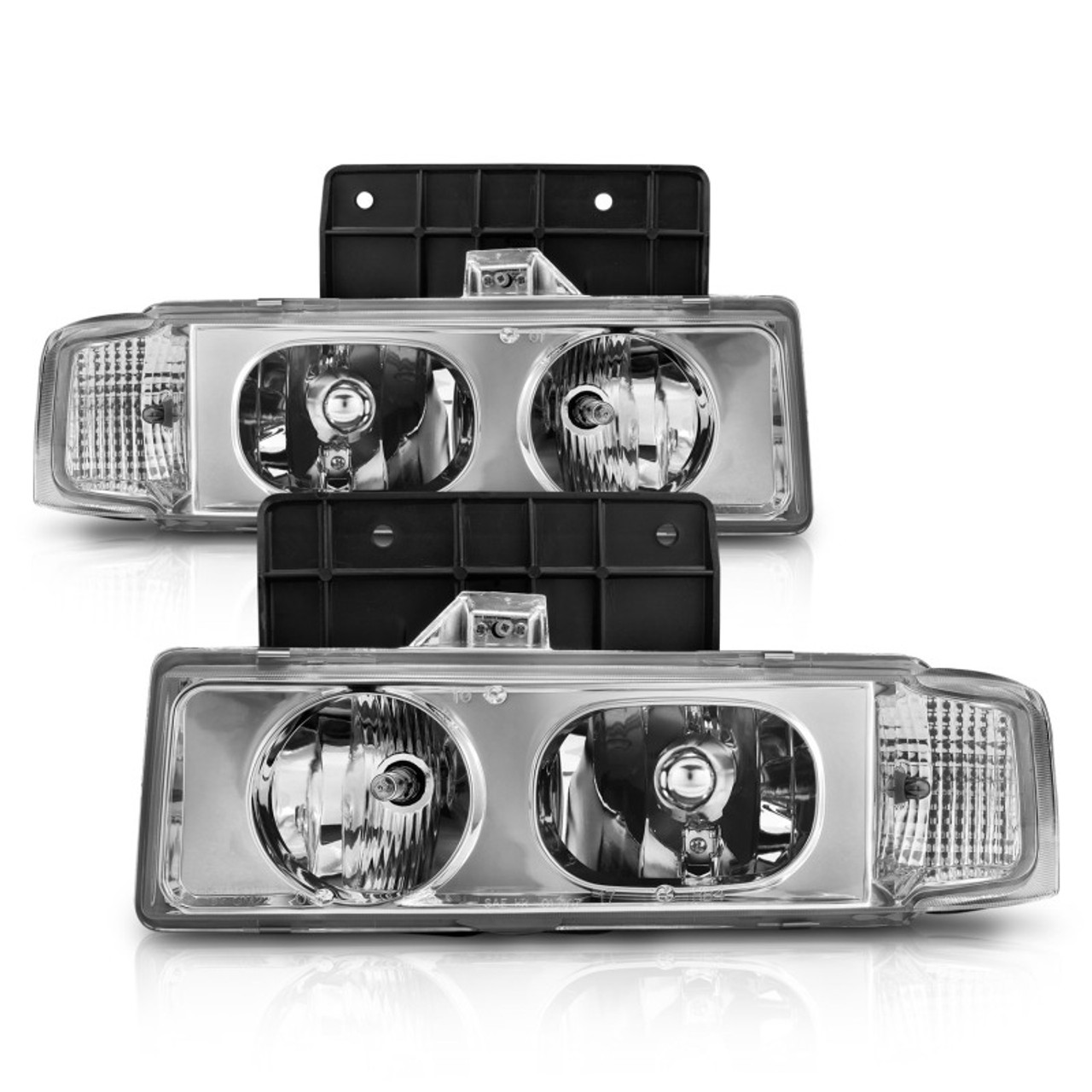 ANZO 1995-2005 Chevrolet Astro Van Crystal Headlights Chrome 1pc - 111001