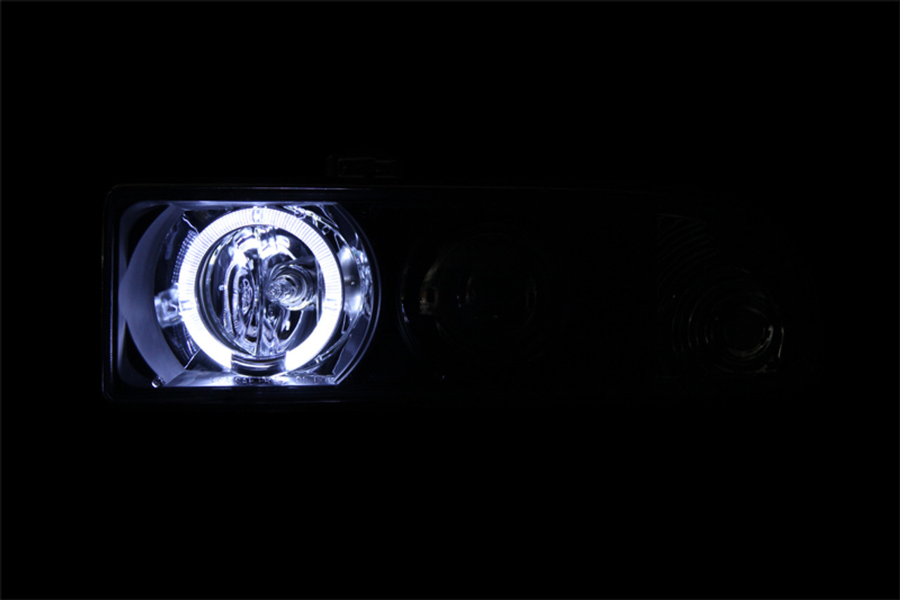 ANZO 1998-2005 Chevrolet S-10 Projector Headlights w/ Halo Black - 111015