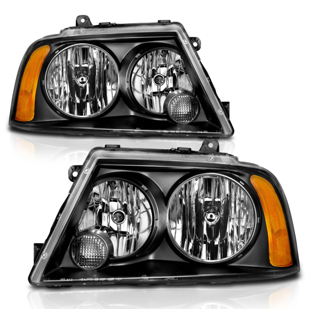 ANZO 2003-2006 Lincoln Navigator Crystal Headlights Black - 111045