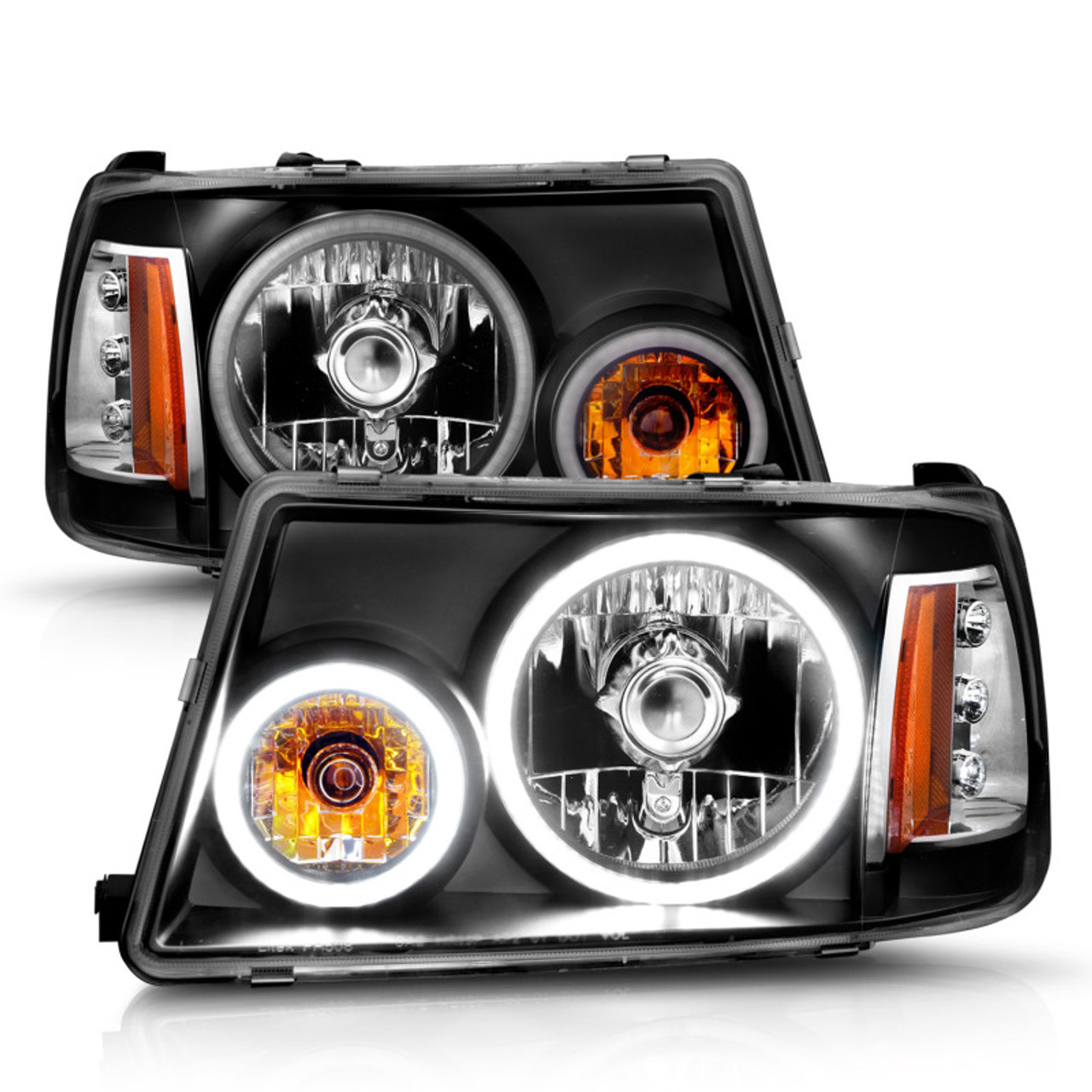 ANZO 2001-2011 Ford Ranger Projector Headlights w/ Halo Black (CCFL) 1 pc - 111152