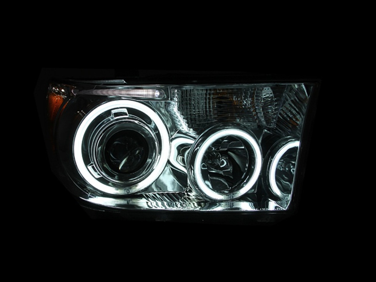 ANZO 2007-2013 Toyota Tundra Projector Headlights w/ Halo Black (CCFL) - 111174