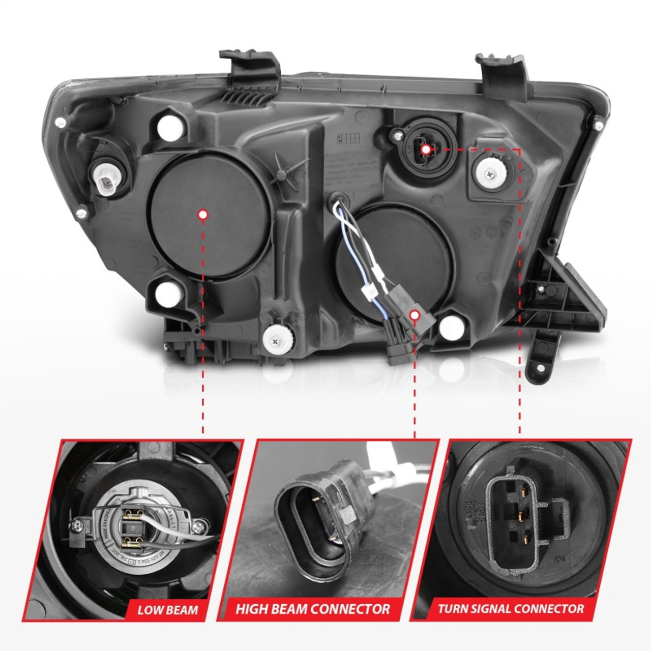 ANZO 2007-2013 Toyota Tundra Projector Headlights w/ Halo Black (CCFL) - 111174