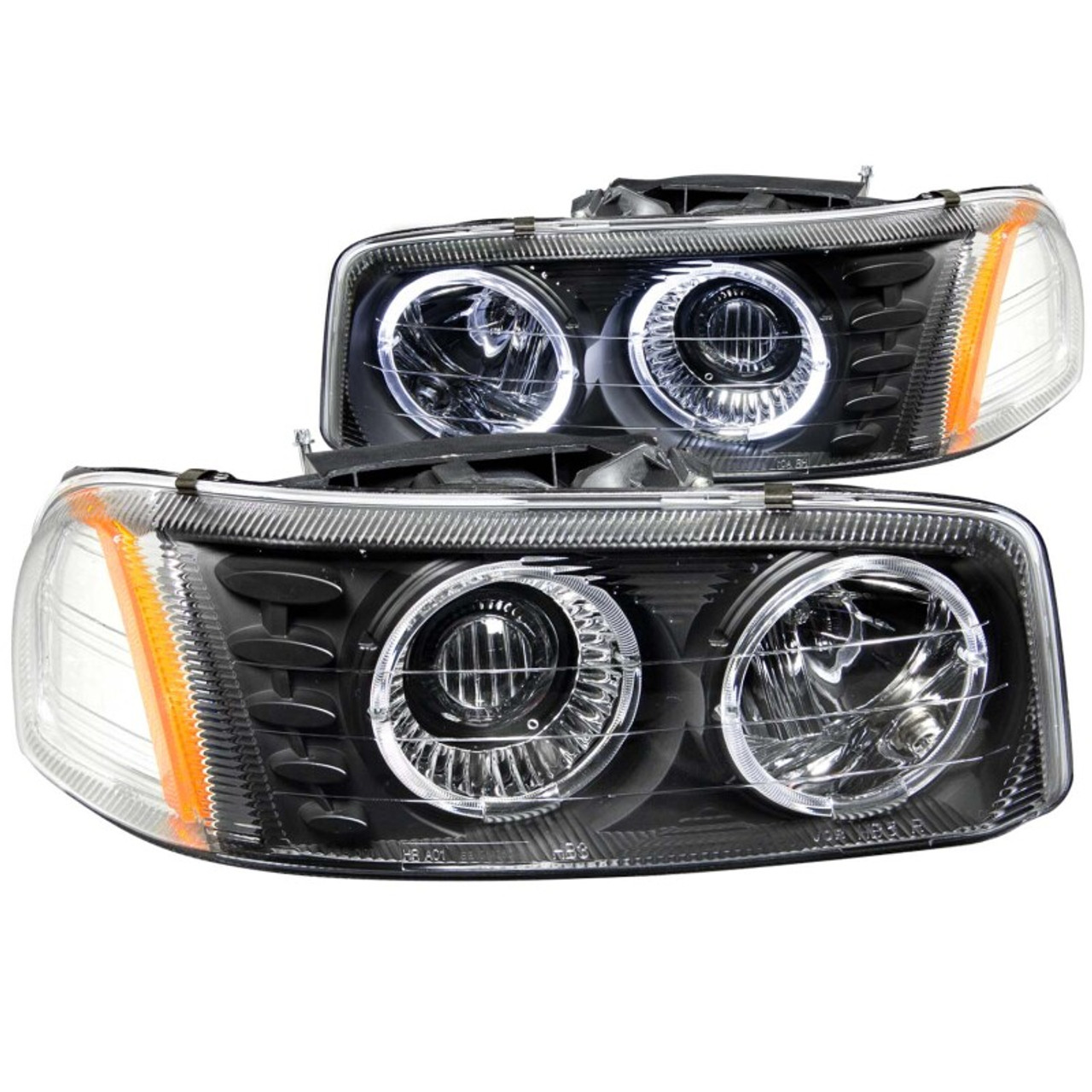 ANZO 1999-2006 Gmc Sierra 1500 Projector Headlights w/ Halo Black - 111192