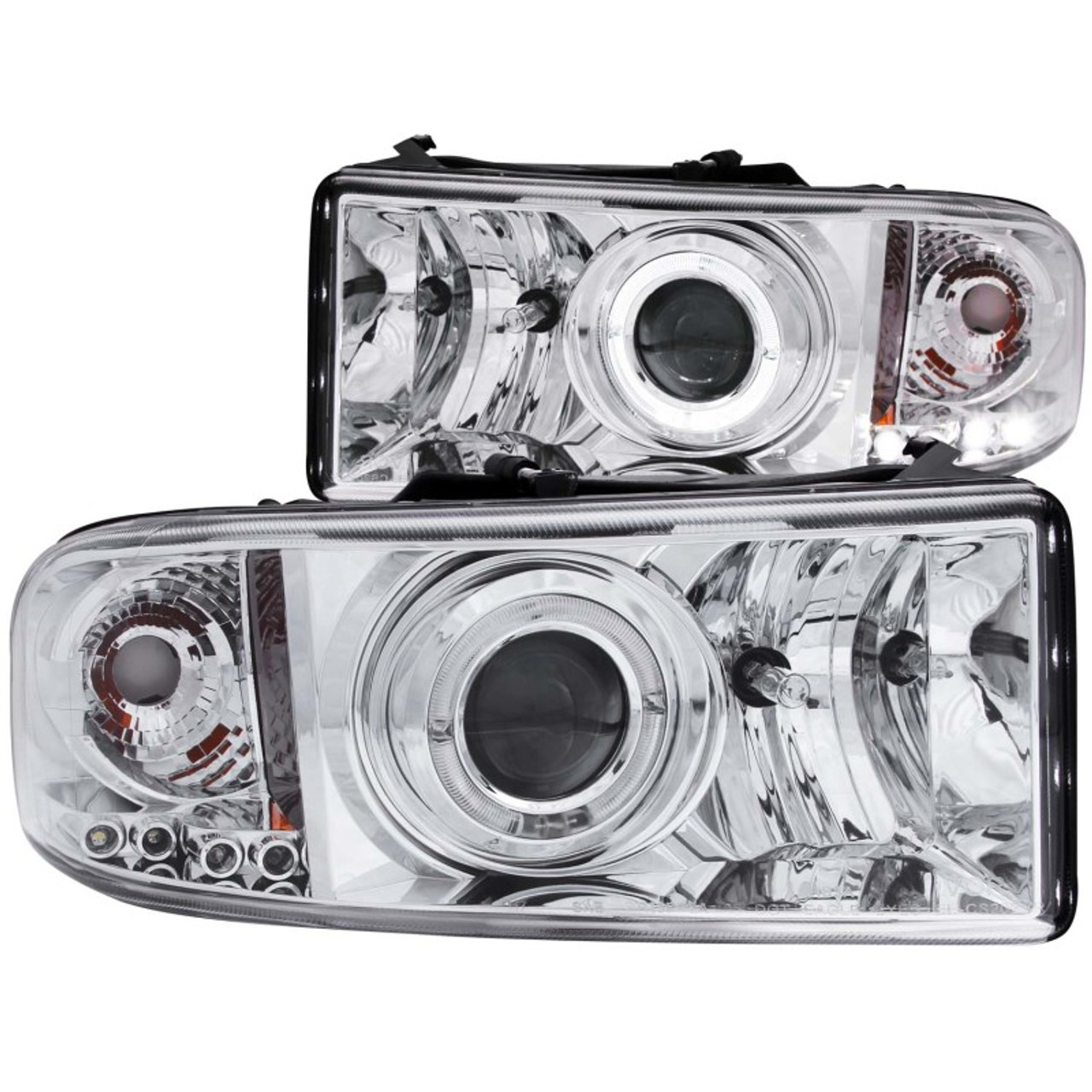 ANZO 1994-2001 Dodge Ram Projector Headlights w/ Halo Chrome - 111195