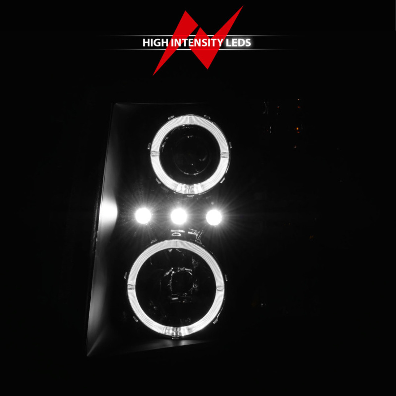 ANZO 2007-2013 Chevrolet Silverado 1500 Projector Headlights w/ Halo Black - 111200