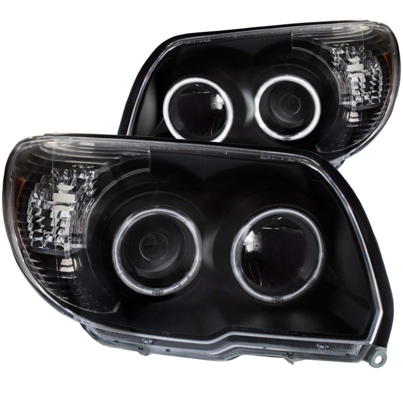 ANZO 2006-2009 Toyota 4Runner Projector Headlights w/ Halo Black - 111320