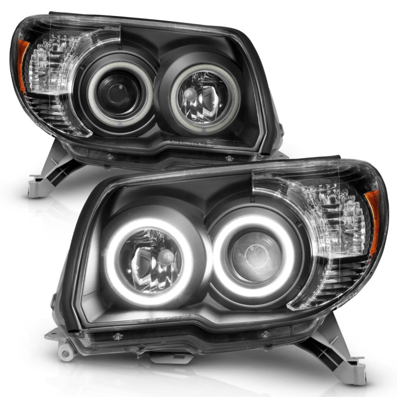 ANZO 2006-2009 Toyota 4Runner Projector Headlights w/ Halo Black - 111320