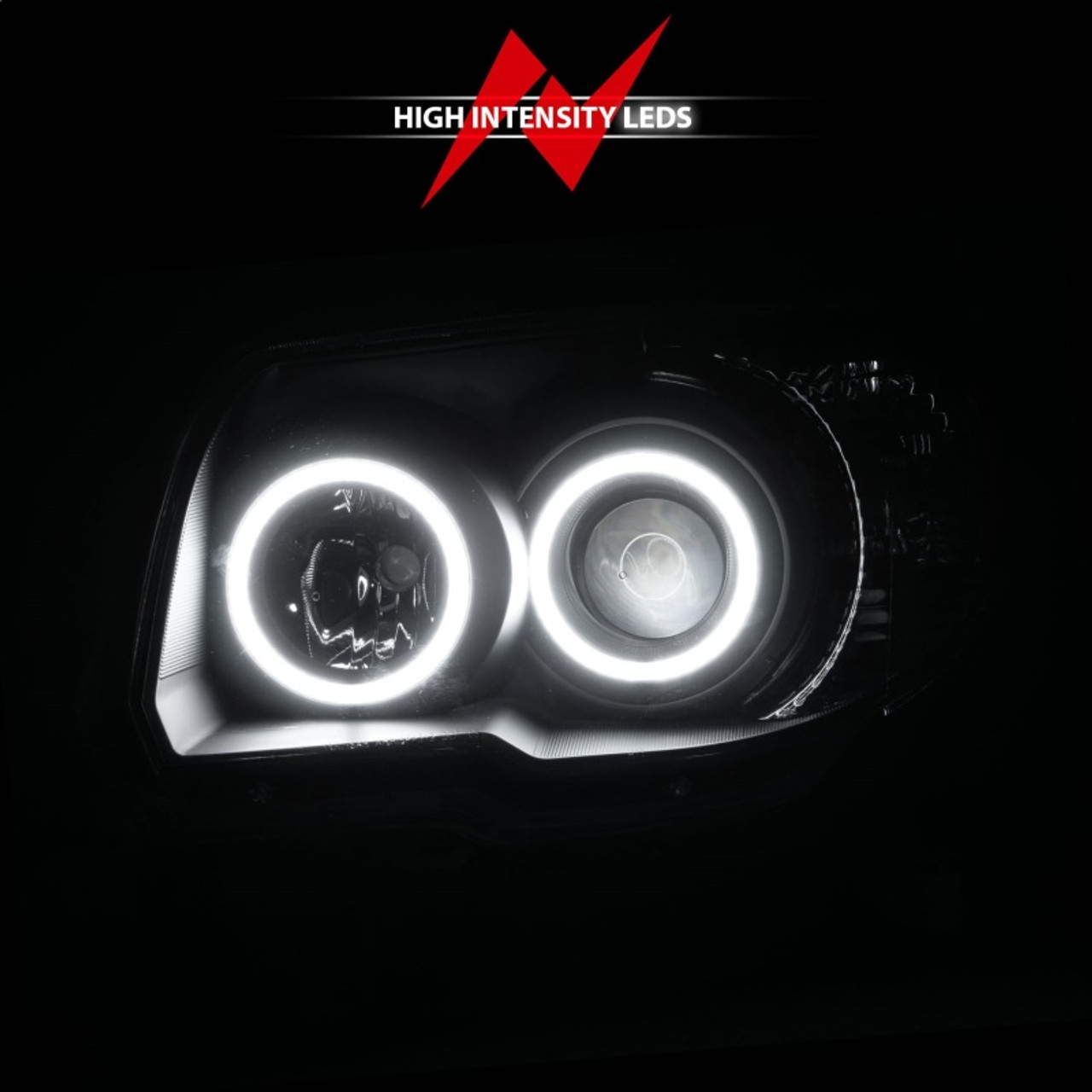 ANZO 2006-2009 Toyota 4Runner Projector Headlights w/ Halo Black - 111320