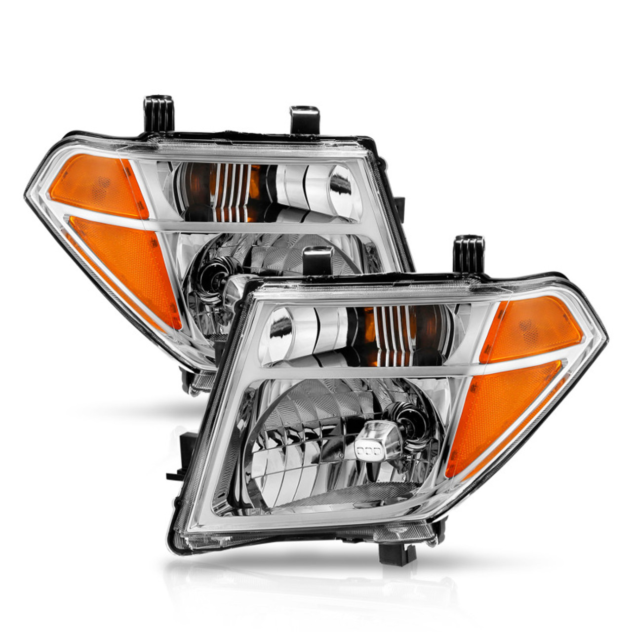 ANZO 2005-2008 Nissan Pathfinder Crystal Headlight Chrome Amber (OE Replacement) - 111463