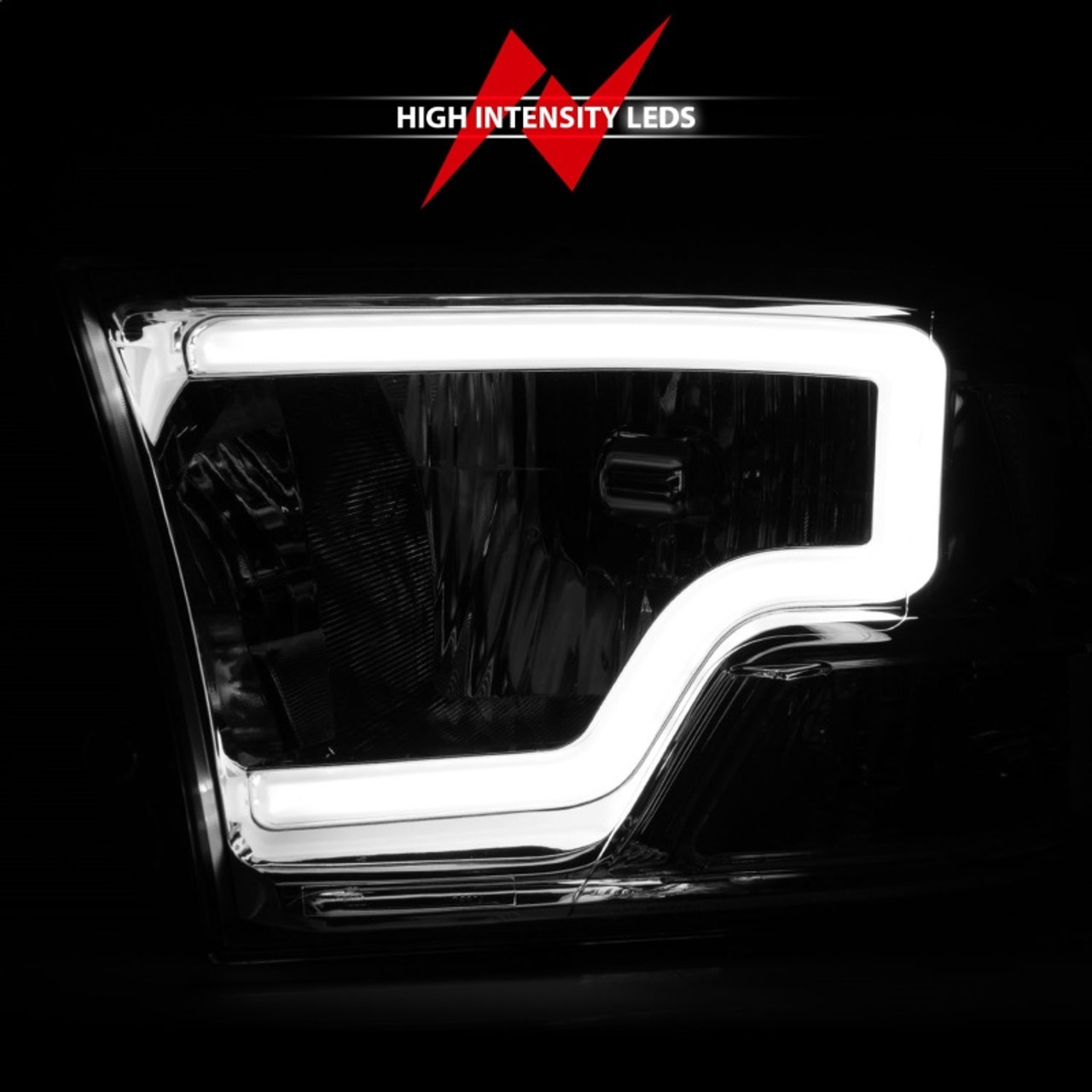ANZO 2009-2018 Dodge Ram 1500/ 2500/ 3500 Crystal Headlights w/ Light Bar Chrome Housing - 111516
