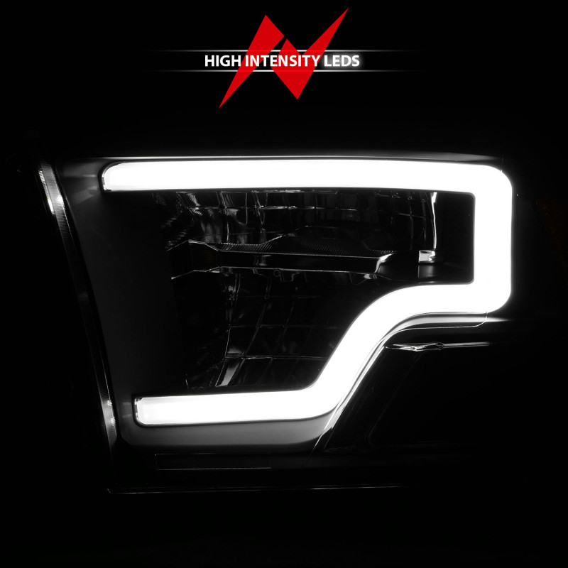 ANZO 2009-2020 Dodge Ram 1500 Full LED Square Projector Headlights w/ Chrome Housing Black Amber - 111539