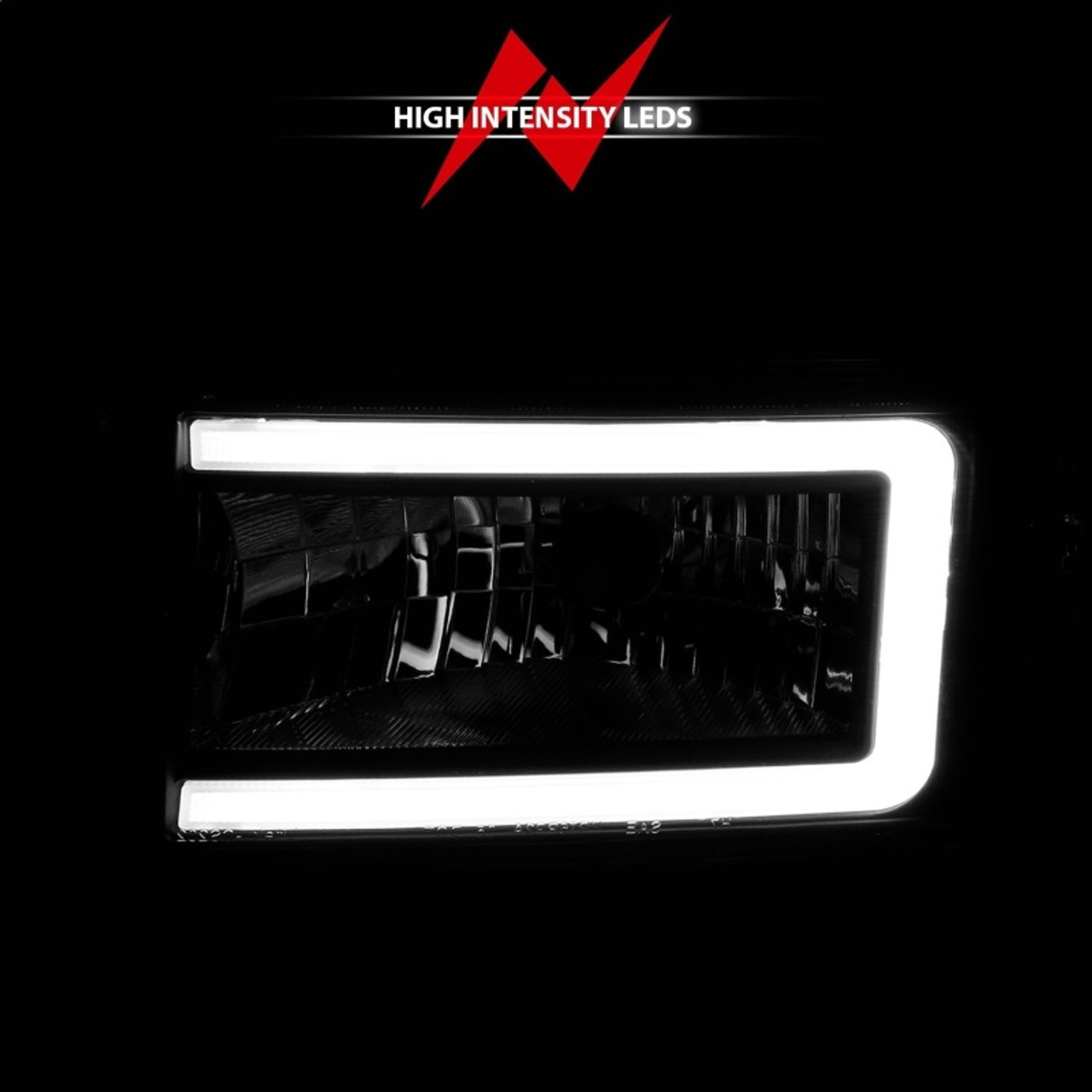 ANZO 94-02 Dodge RAM Crystal Headlight - w/ Light Bar Black Housing - 111554