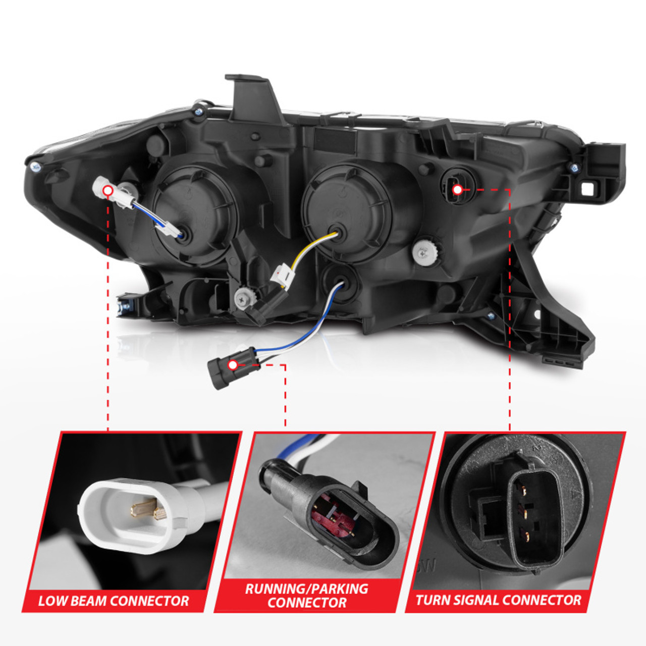 ANZO 16-22 Toyota Tacoma SR/SR5 ONLY Full LED Proj Headlights w/Light Bar Seq. Blk w/Initiation Lgt - 111562
