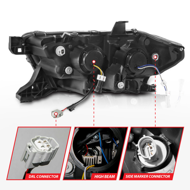 ANZO 16-22 Toyota Tacoma LED Projector Headlights w/ Light Bar Sequential Black Housing w/Initiation - 111563