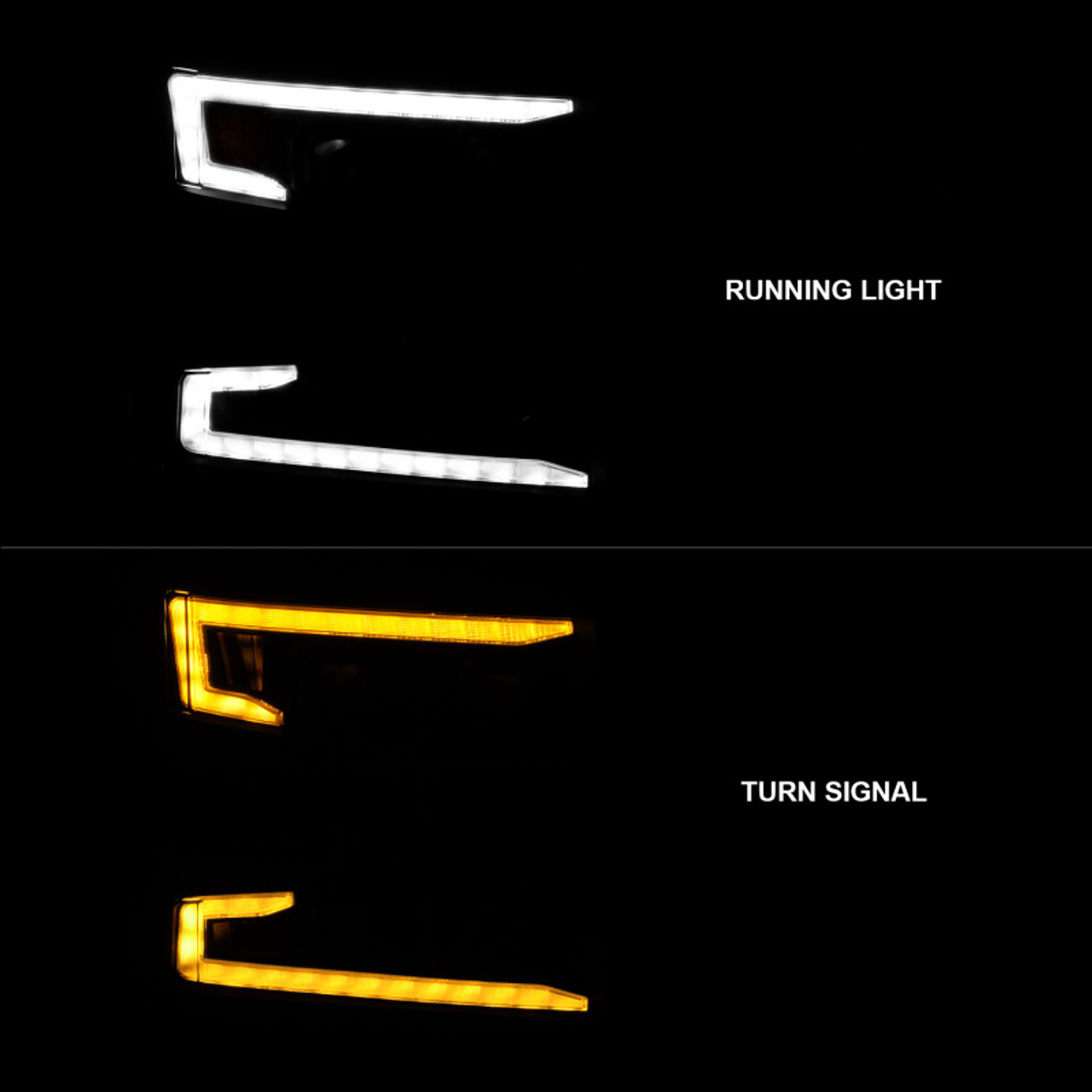 ANZO 19-22 Chevrolet Silverado 1500 LED Proj HL w/Lgt Bar SwBk Seq. Blk w/In. Light - Passenger Side - 111566-R