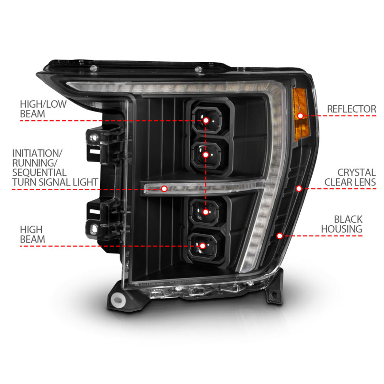 ANZO 21-23 Ford F-150 (w/Factory Halogen) Z-Series Full LED Proj Headlights - Driver Side ONLY - 111593X-L
