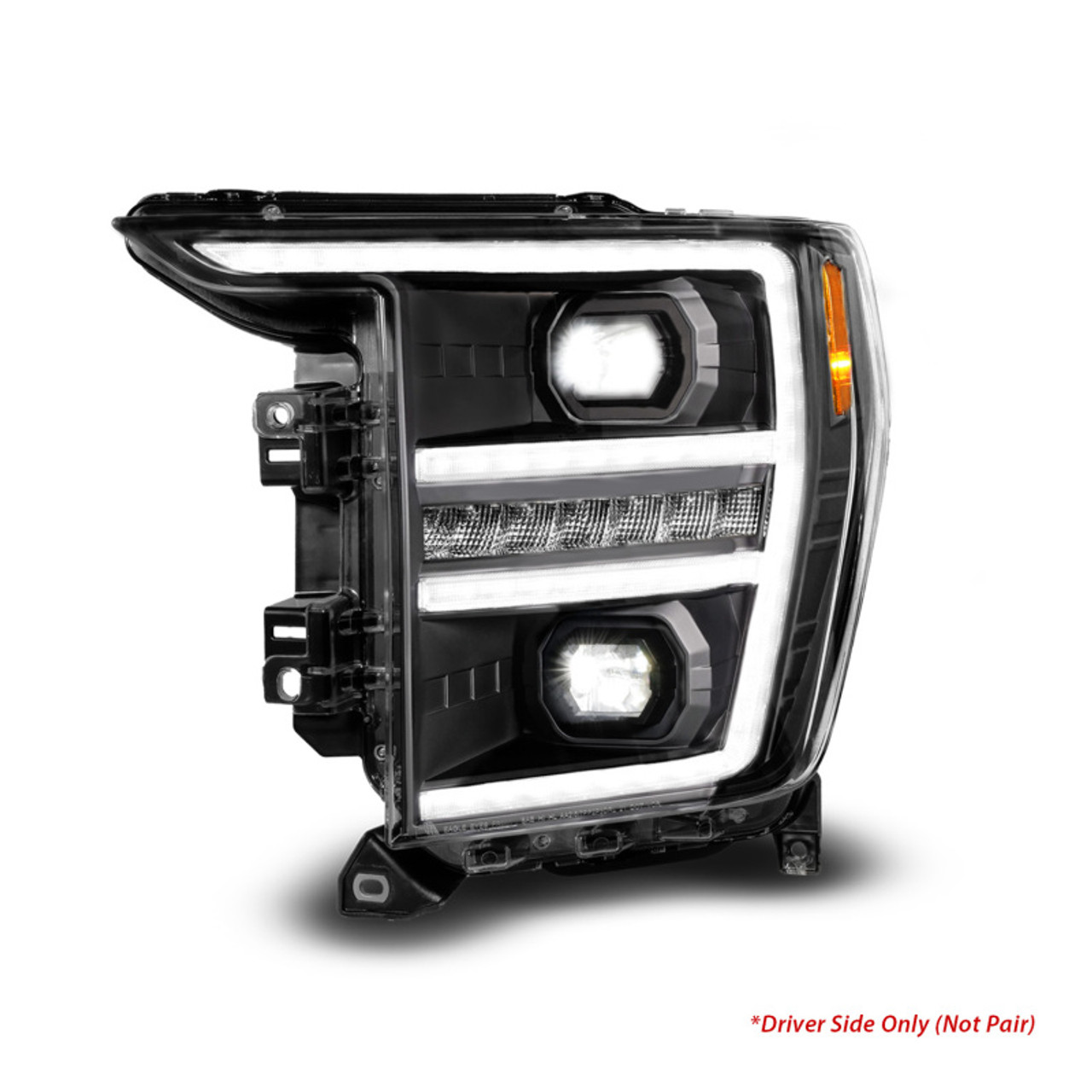 Anzo 21-23 Ford F150 LED Projector Headlight w/Switchback+Sequential - Black (Driver Side Only) - 111594-L