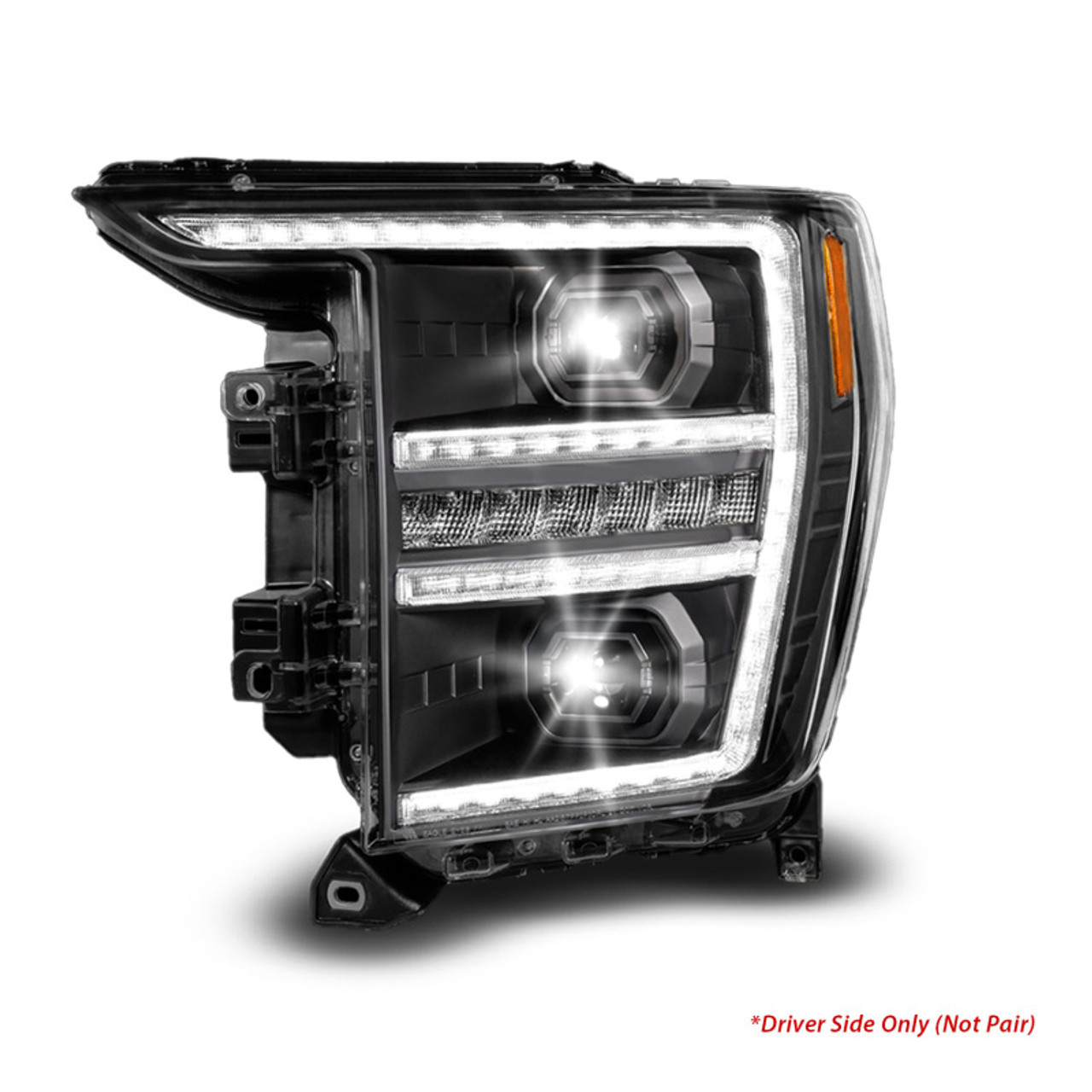 Anzo 21-23 Ford F150 LED Projector Headlight w/Switchback+Sequential - Black (Driver Side Only) - 111594-L