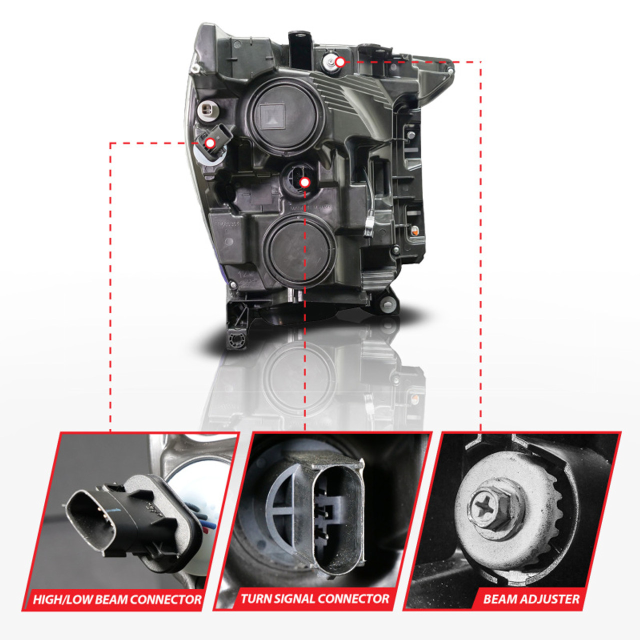 Anzo 21-23 Ford F150 LED Projector Headlight w/Switchback+Sequential - Black (Driver Side Only) - 111594-L