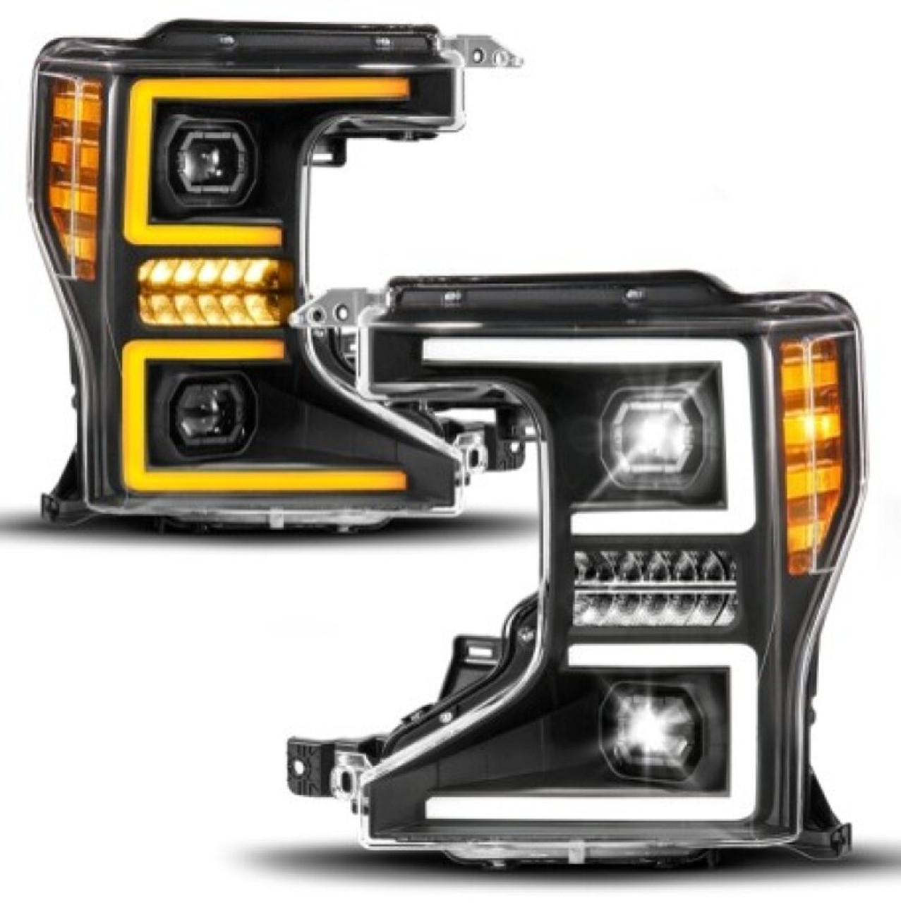 ANZO 20-22 Ford Super Duty (Halogen) Z-Series Full LED Proj Headlights SeqSig - Driver Side ONLY - 111620X-L