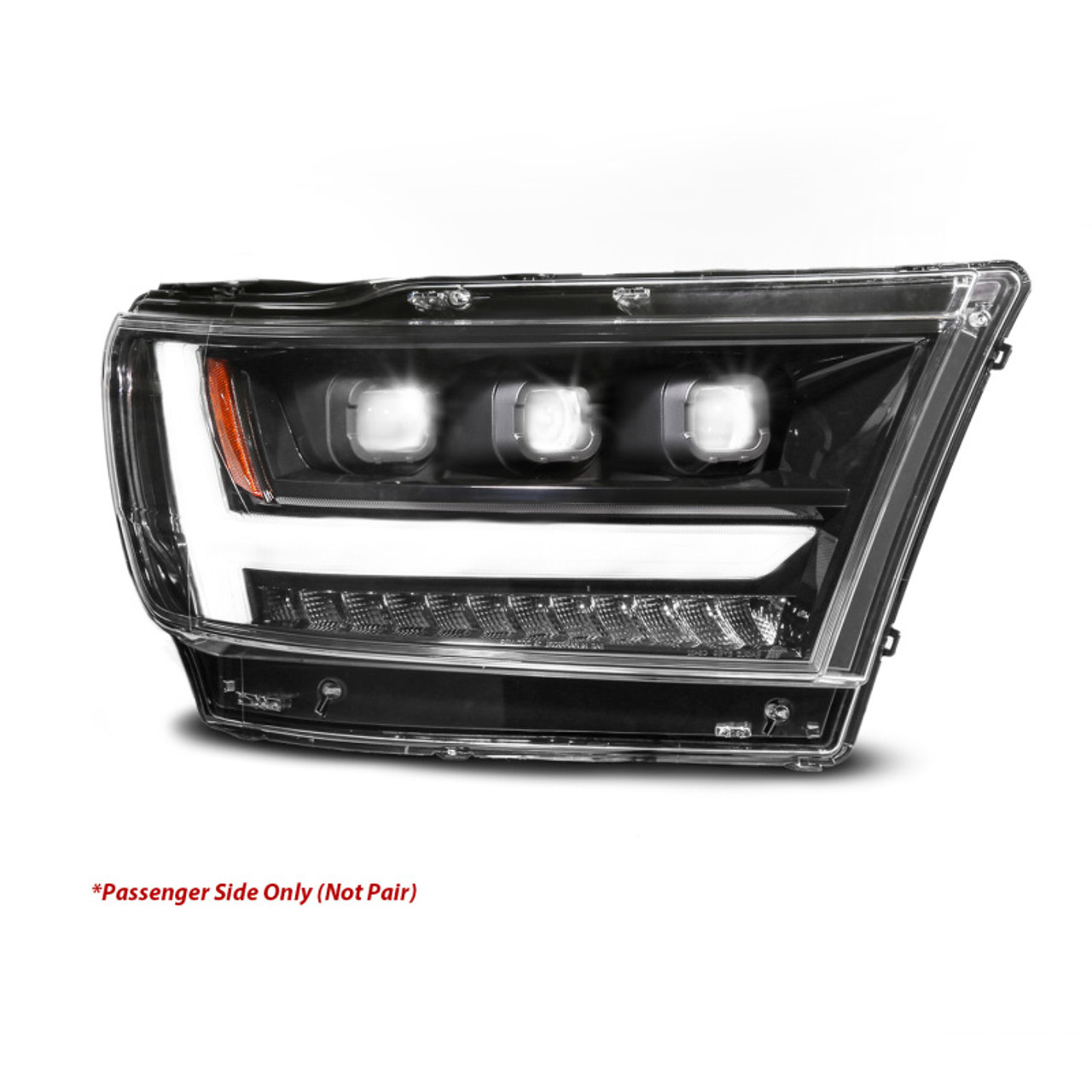 ANZO 19-24 RAM 1500 (New Body/OE Halogen) Full LED Proj Headlights DRL/SeqSig Black - Pass. Side - 111628A-R