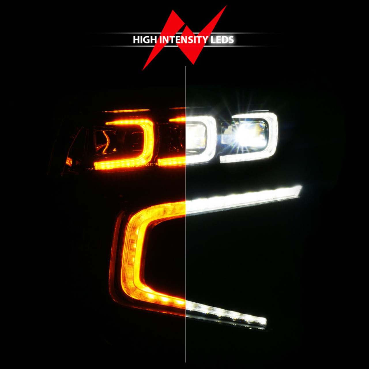 ANZO 21-23 Chevy Tahoe/Suburban LED Light Bar Style Headlights Black w/ Squential DRL (Right Side) - 111636X-R