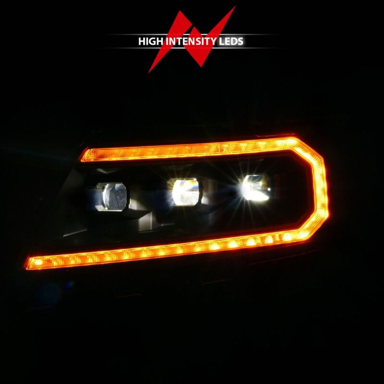ANZO 15-22 Chevy Colorado Full LED Headlights w/ Initiation (Amber DRL) - Black - 111641