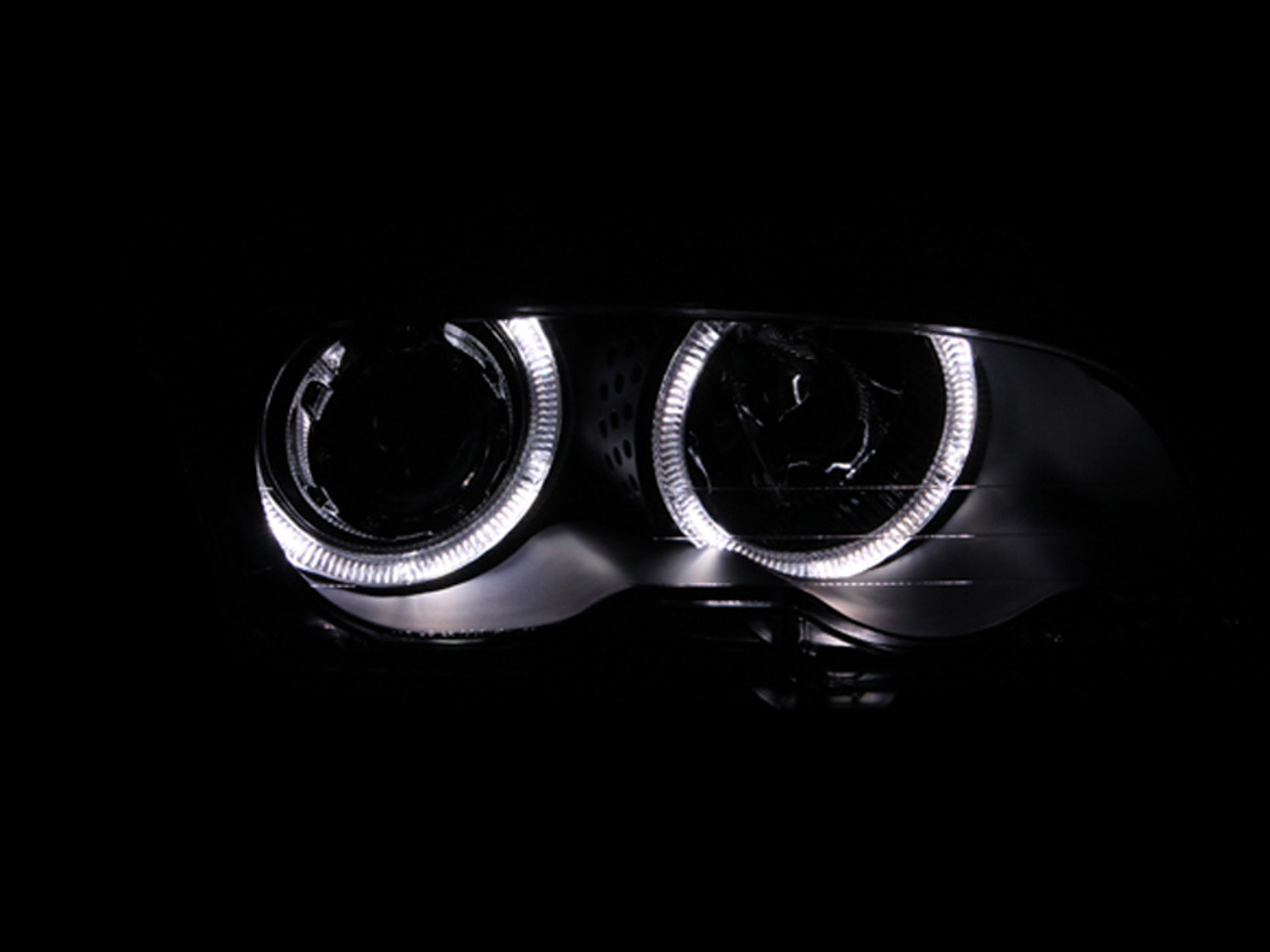 ANZO 1999-2001 BMW 3 Series E46 Projector Headlights w/ Halo Black - 121015
