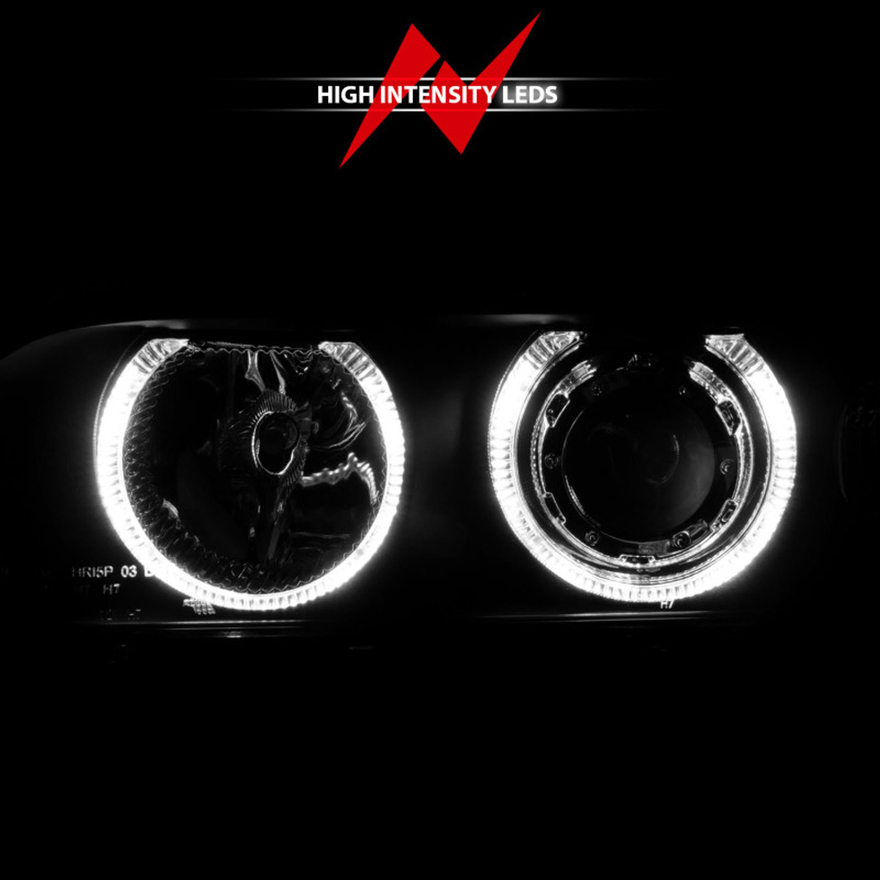 ANZO 1997-2001 BMW 5 Series Projector Headlights w/ Halo Black - 121017