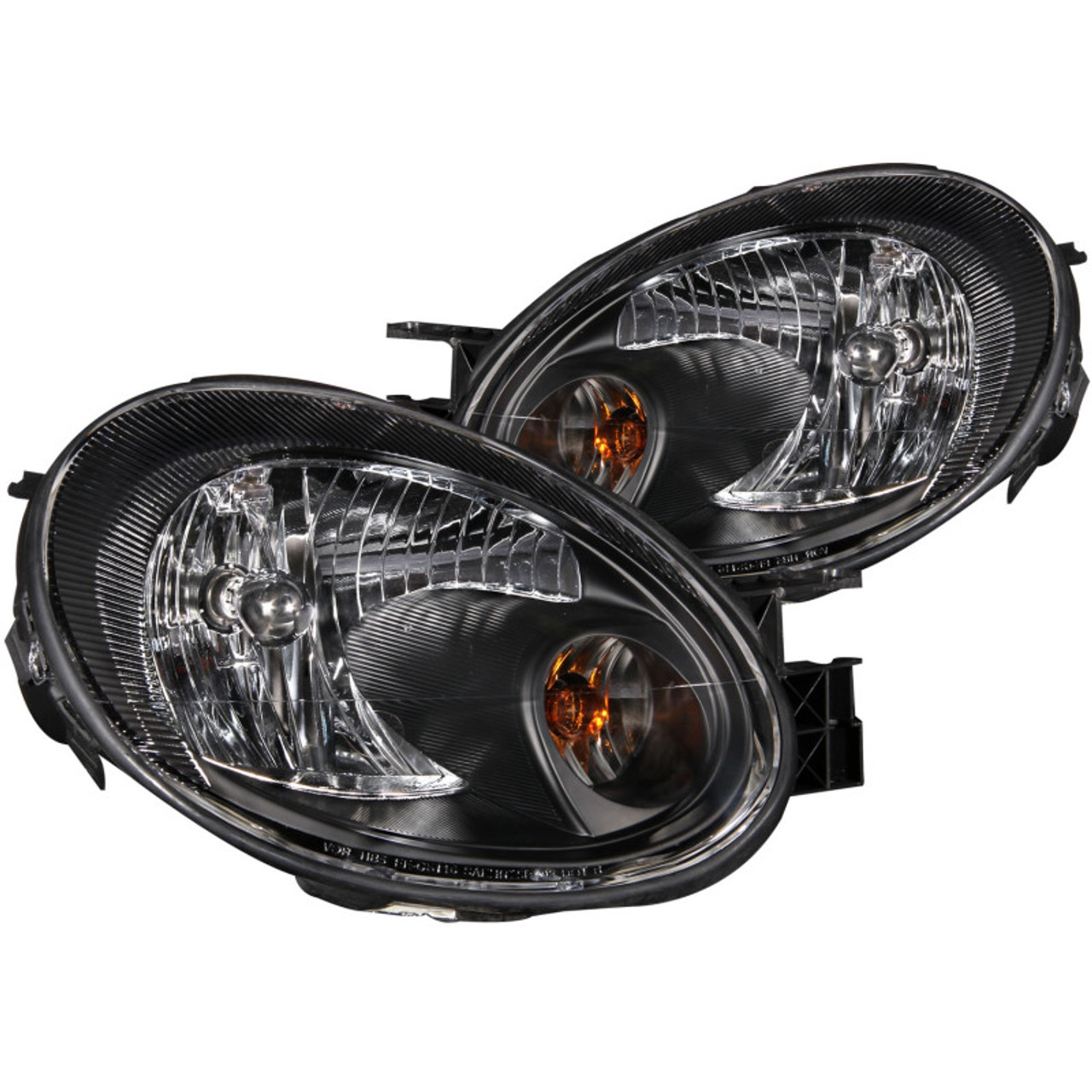 ANZO 2003-2005 Dodge Neon Crystal Headlights Black - 121030