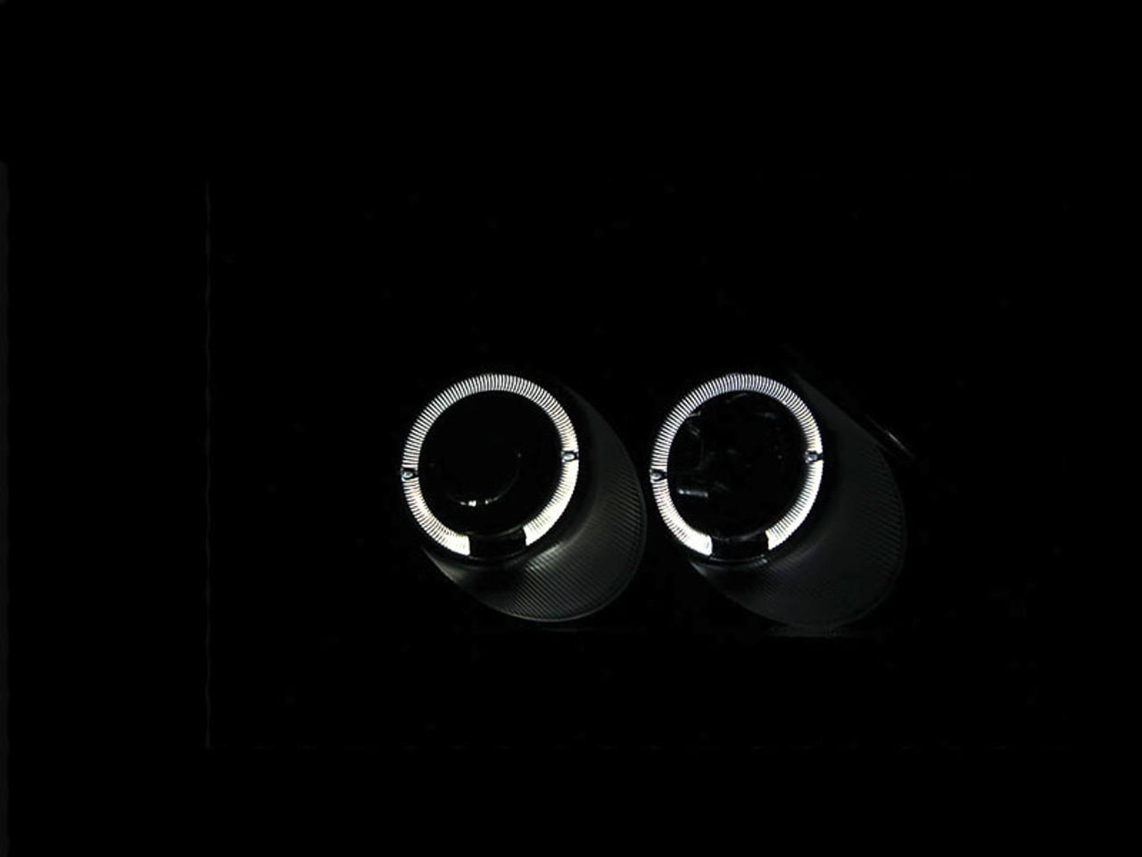 ANZO 2002-2004 Honda Civic Projector Headlights w/ Halo Black - 121057