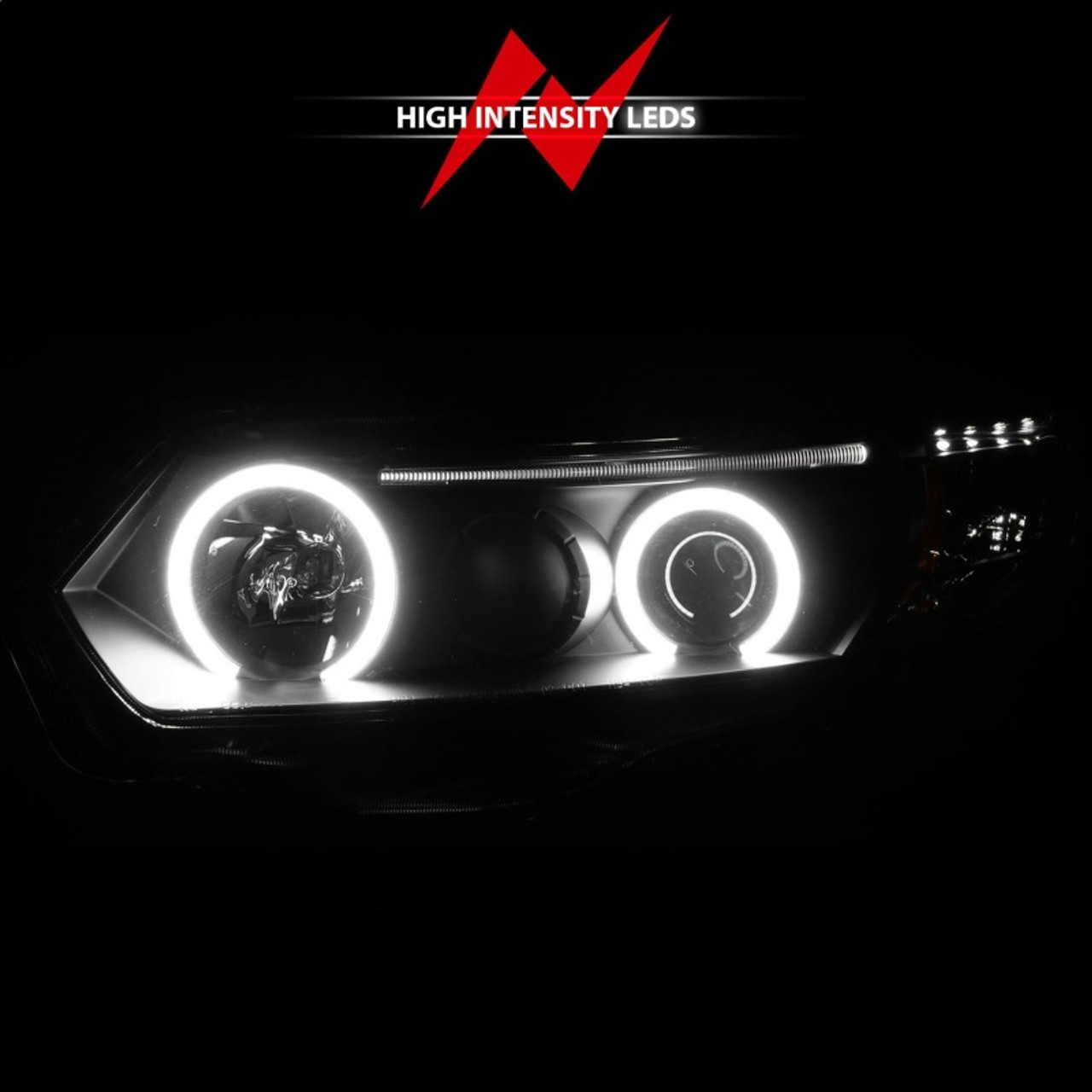 ANZO 2006-2011 Honda Civic Projector Headlights w/ Halo Black (CCFL) - 121062