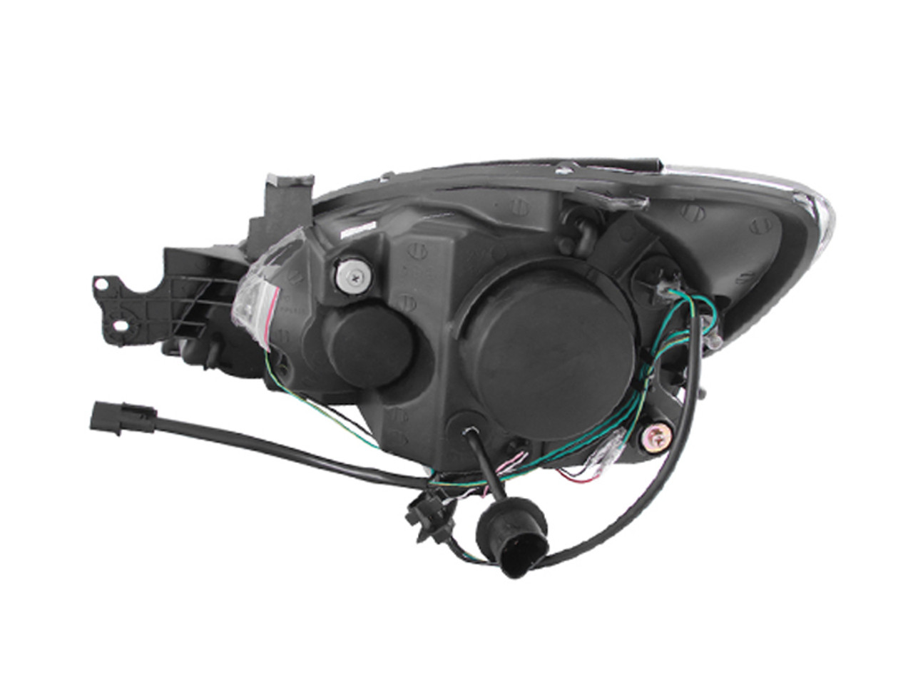 ANZO 2004-2007 Mitsubishi Lancer Projector Headlights w/ Halo Black (CCFL) - 121102