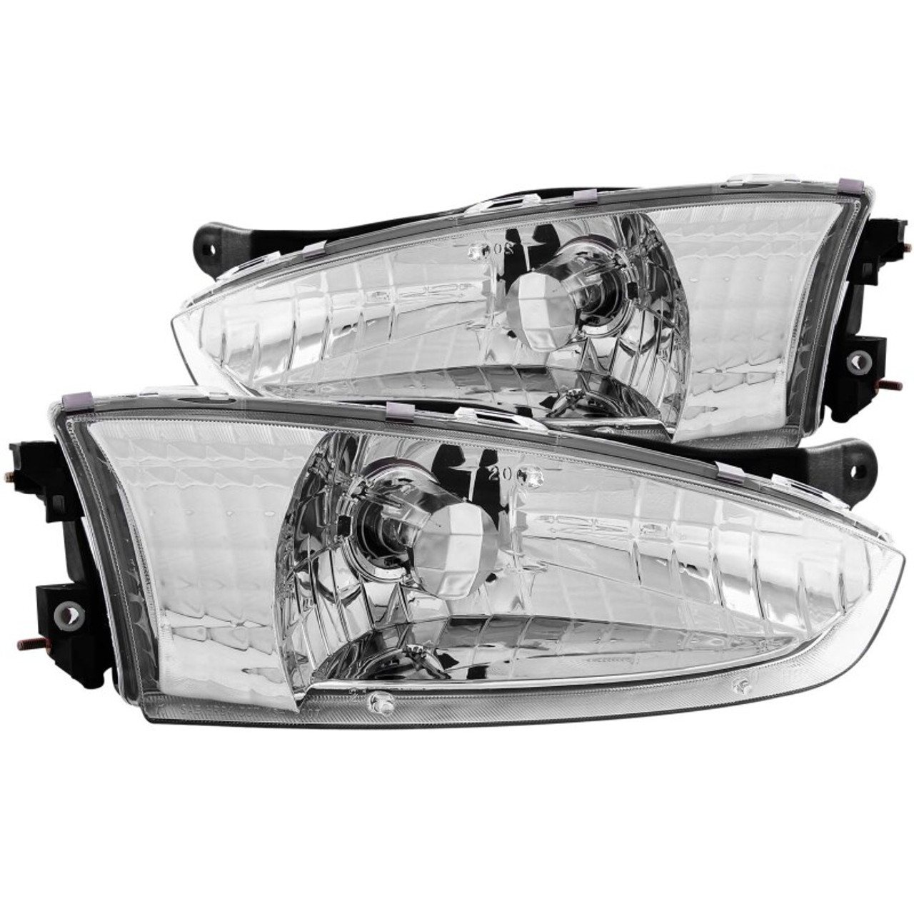 ANZO 1997-2002 Mitsubishi Mirage Crystal Headlights Chrome - 121106