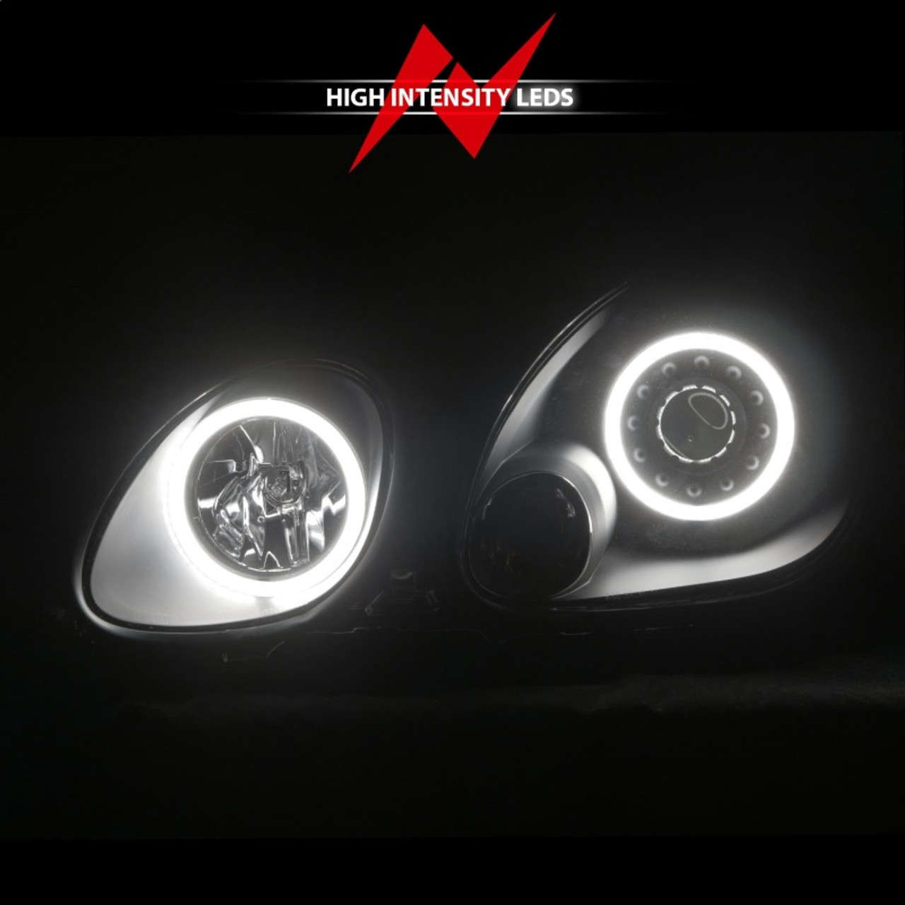 ANZO 1998-2005 Lexus Gs300 Projector Headlights w/ Halo Black - 121144