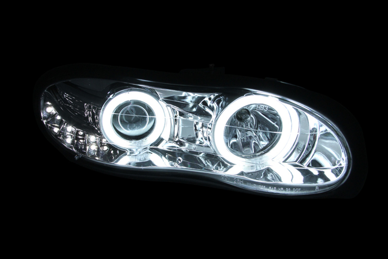 ANZO 1998-2002 Chevrolet Camaro Projector Headlights w/ Halo Chrome - 121159