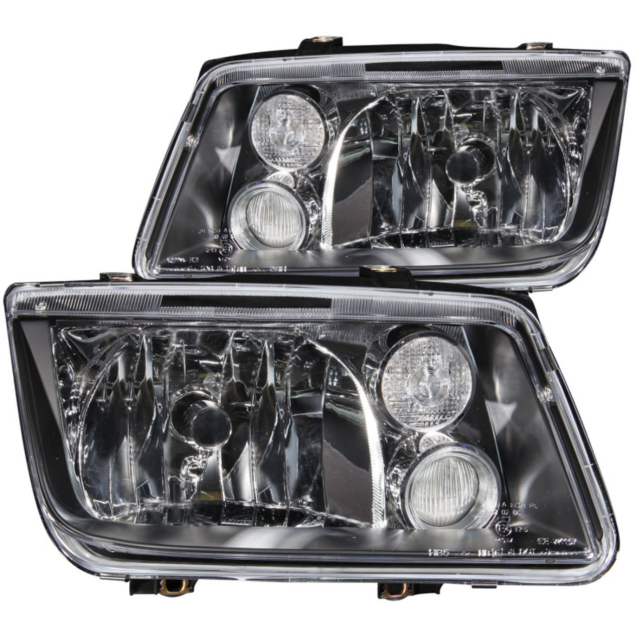 ANZO 1999-2005 Volkswagen Jetta Crystal Headlights Black w/o Bulbs - 121169